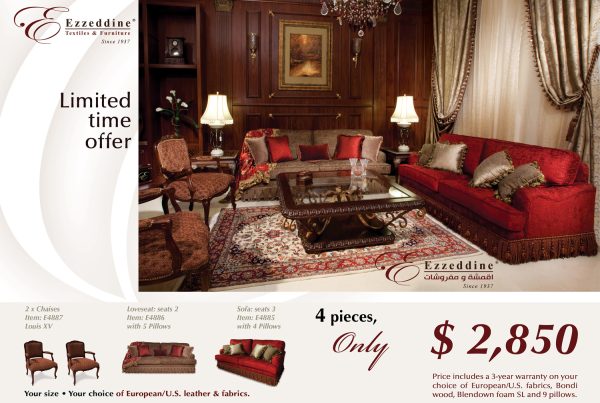 Limited Time Offer - Living Room - Three Offers Per One Offer - Only $2,850 - 4 Piece Set Living Room